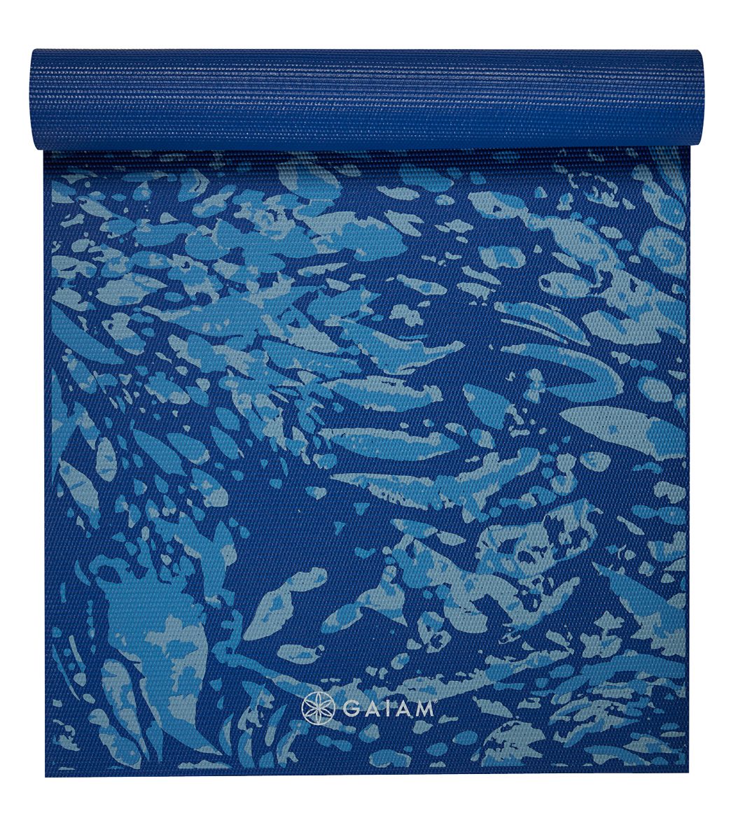Gaiam Coastal Blue Premium Yoga Mat 68" 6mm Extra Thick - Image 3
