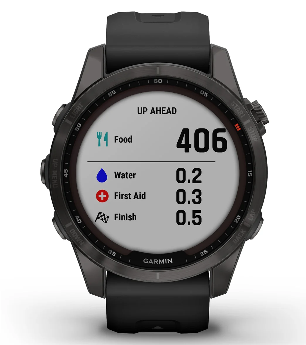 Garmin Fenix 7S Sapphire Solar Carbon Gray DLC Titanium/Black Band - Image 8