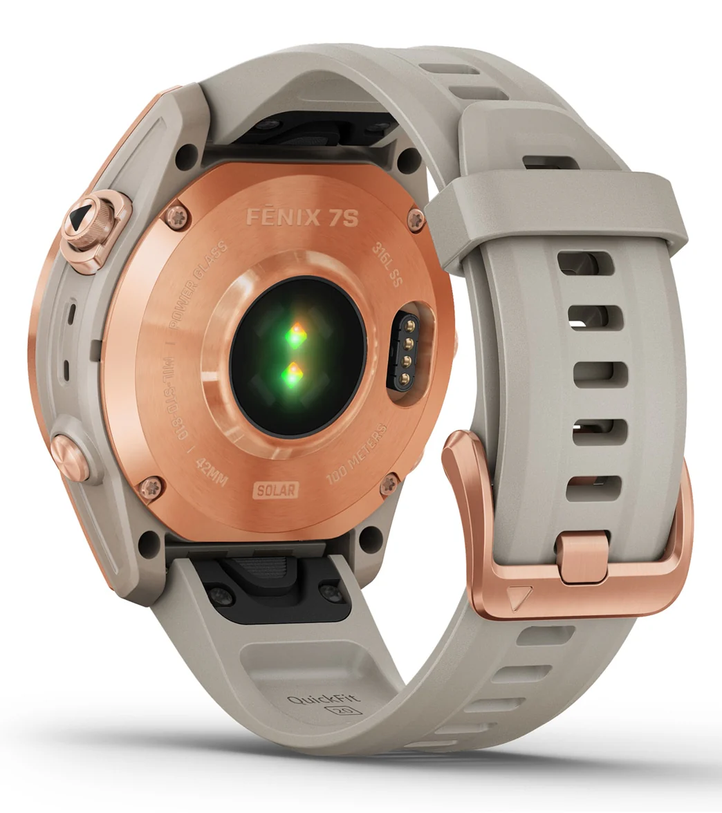 Garmin Fenix 7S Solar Rose Gold/Light Sand Band - Image 10