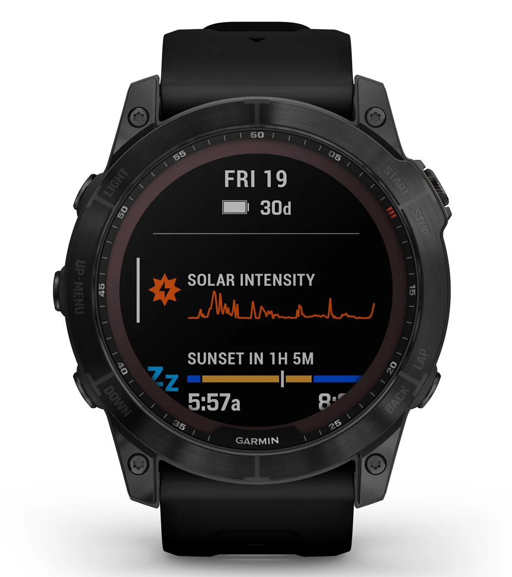Garmin Fenix 7X Sapphire Solar Black DLC Titanium/Black Band - Image 2