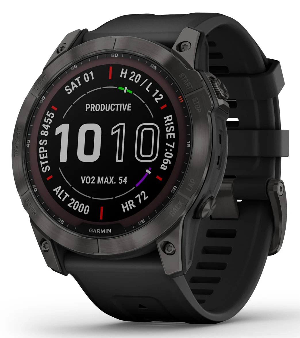 Garmin Fenix 7X Sapphire Solar Carbon Gray DLC Titanium/Black Band - Image 14
