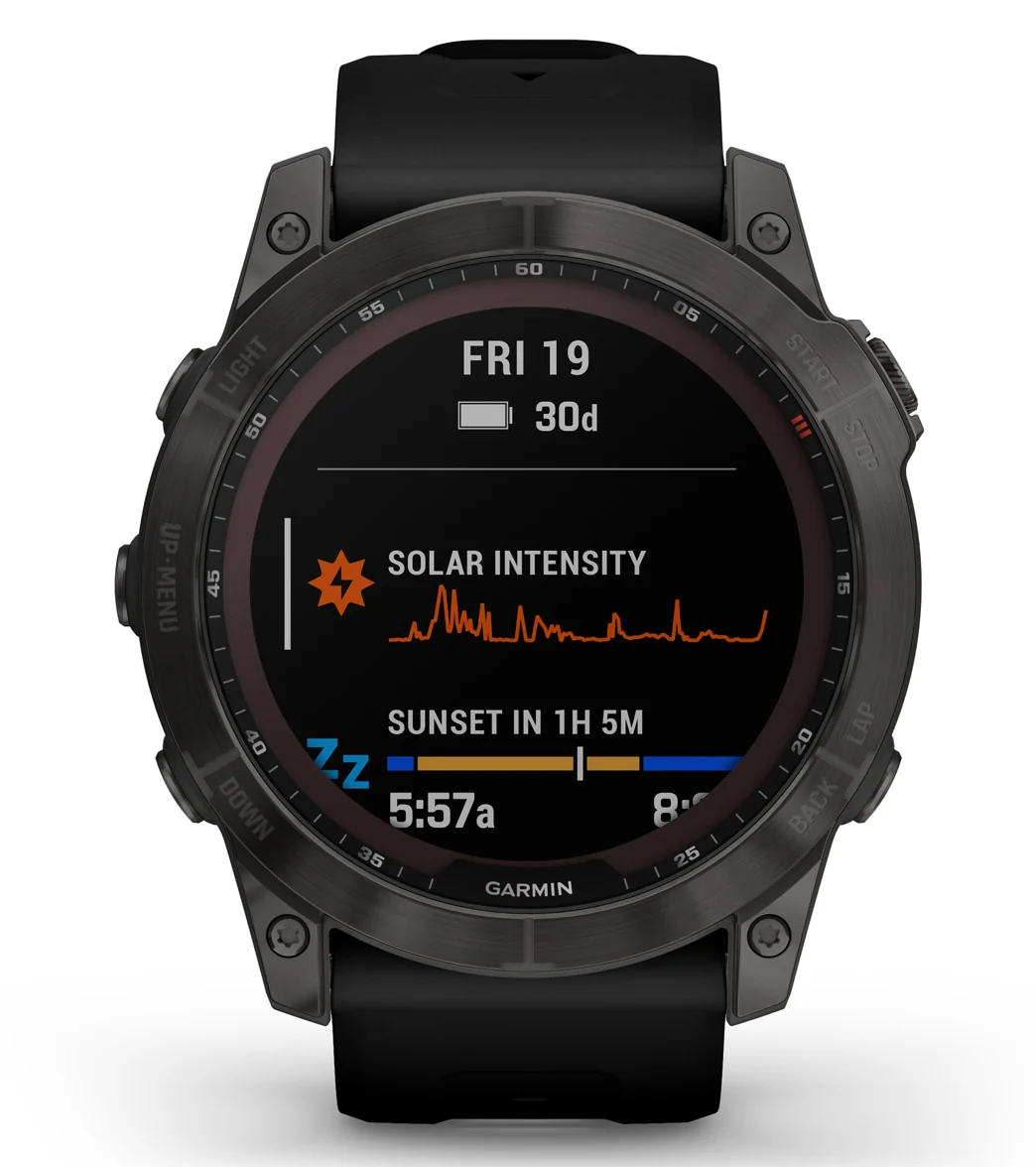 Garmin Fenix 7X Sapphire Solar Carbon Gray DLC Titanium/Black Band - Image 2