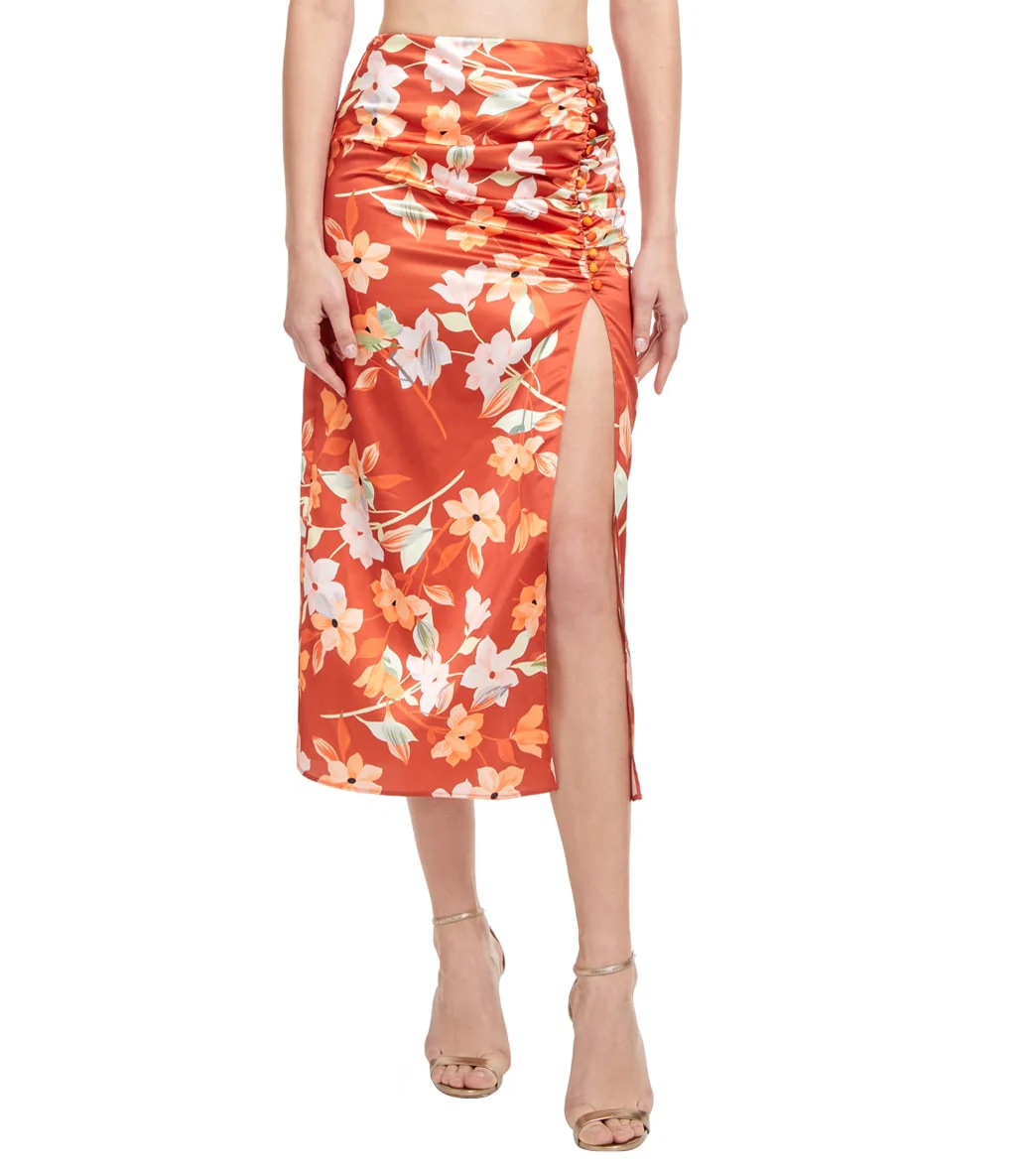 Gottex Women's Amore Am A Feminine Floral Side Slit Long Cover Up Skirt - Image 8