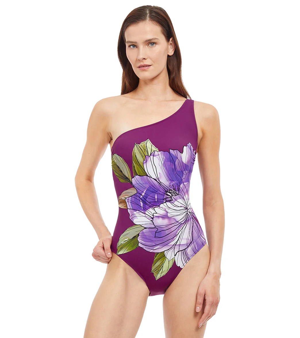 Gottex Women's Wild Flower Floral Print One Shoulder One Piece Swimsuit - Image 8