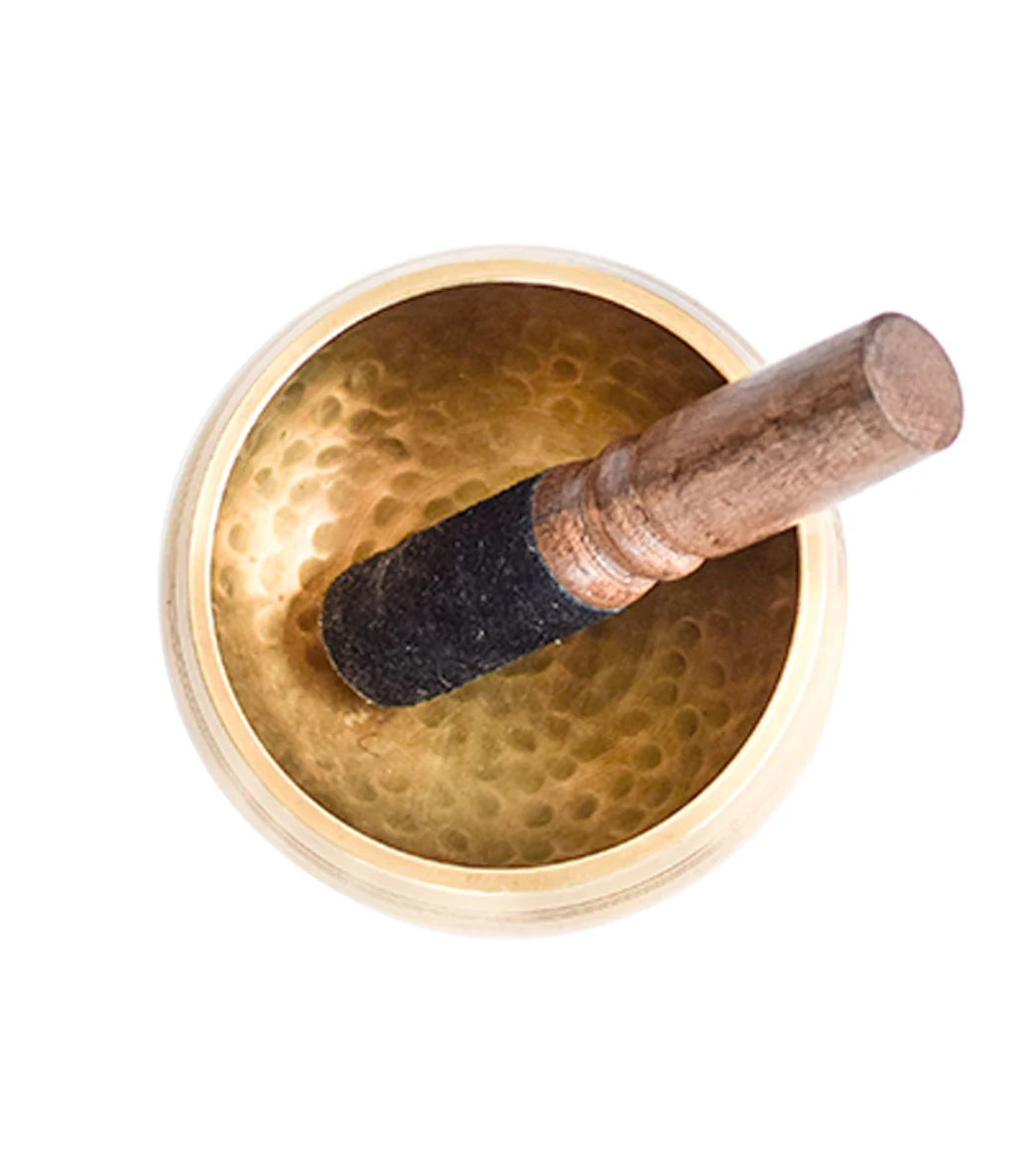 Halfmoon 4" Hand Hammered Brass Singing Bowl - Image 2