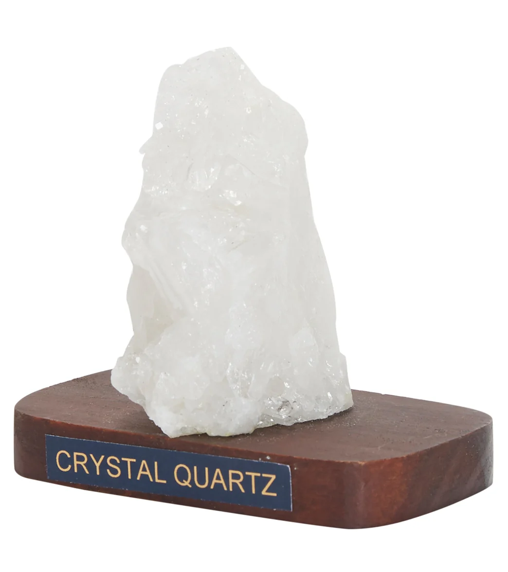 Healing N Love Crystal Quartz on Wooden Base - Image 3