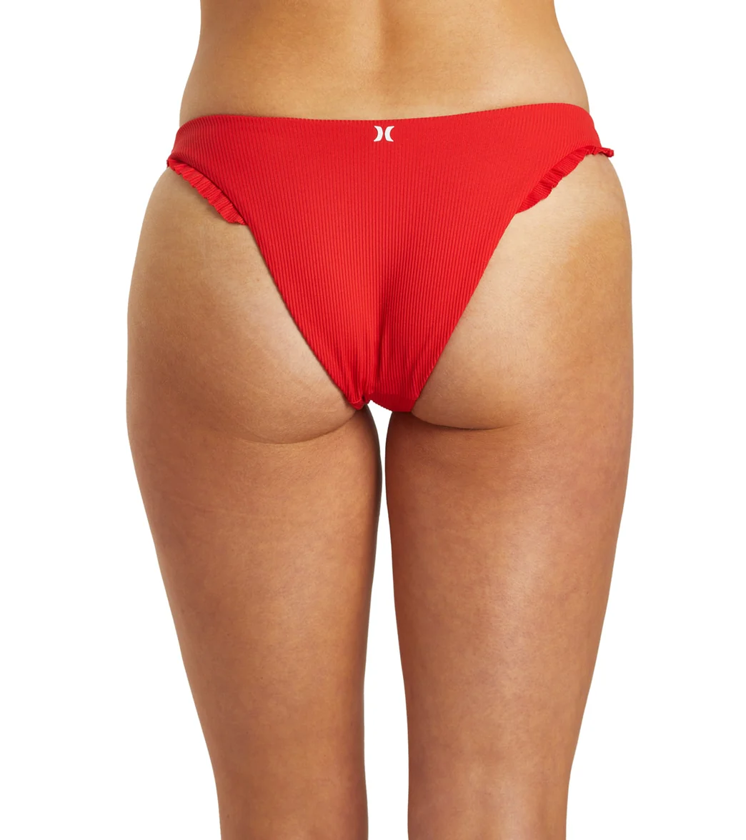 Hurley Women's Baby Rib Ruffle French Bikini Bottom - Image 3