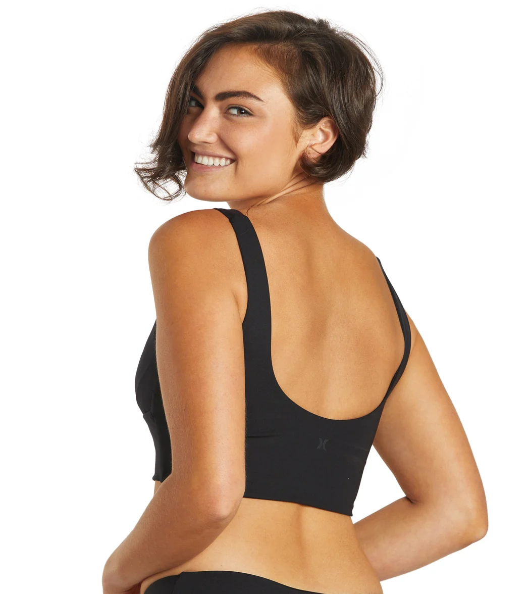 Hurley Women's Max Solid Long Line Crop Bikini Top - Image 3