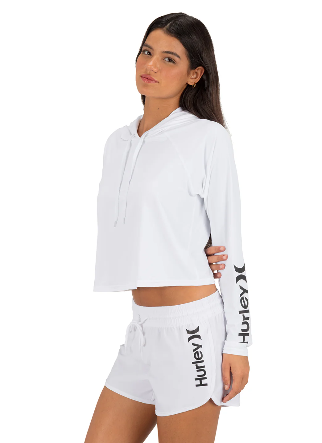 Hurley Women's OAO Solid Long Sleeve Hooded Rash Guard - Image 12