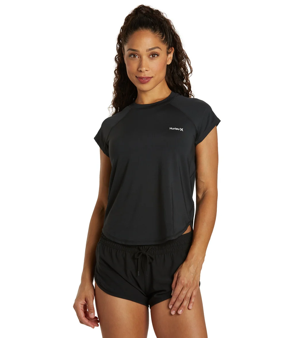 Hurley Women's Oao Solid Short Sleeve UPF 50 Surf Shirt - Image 7