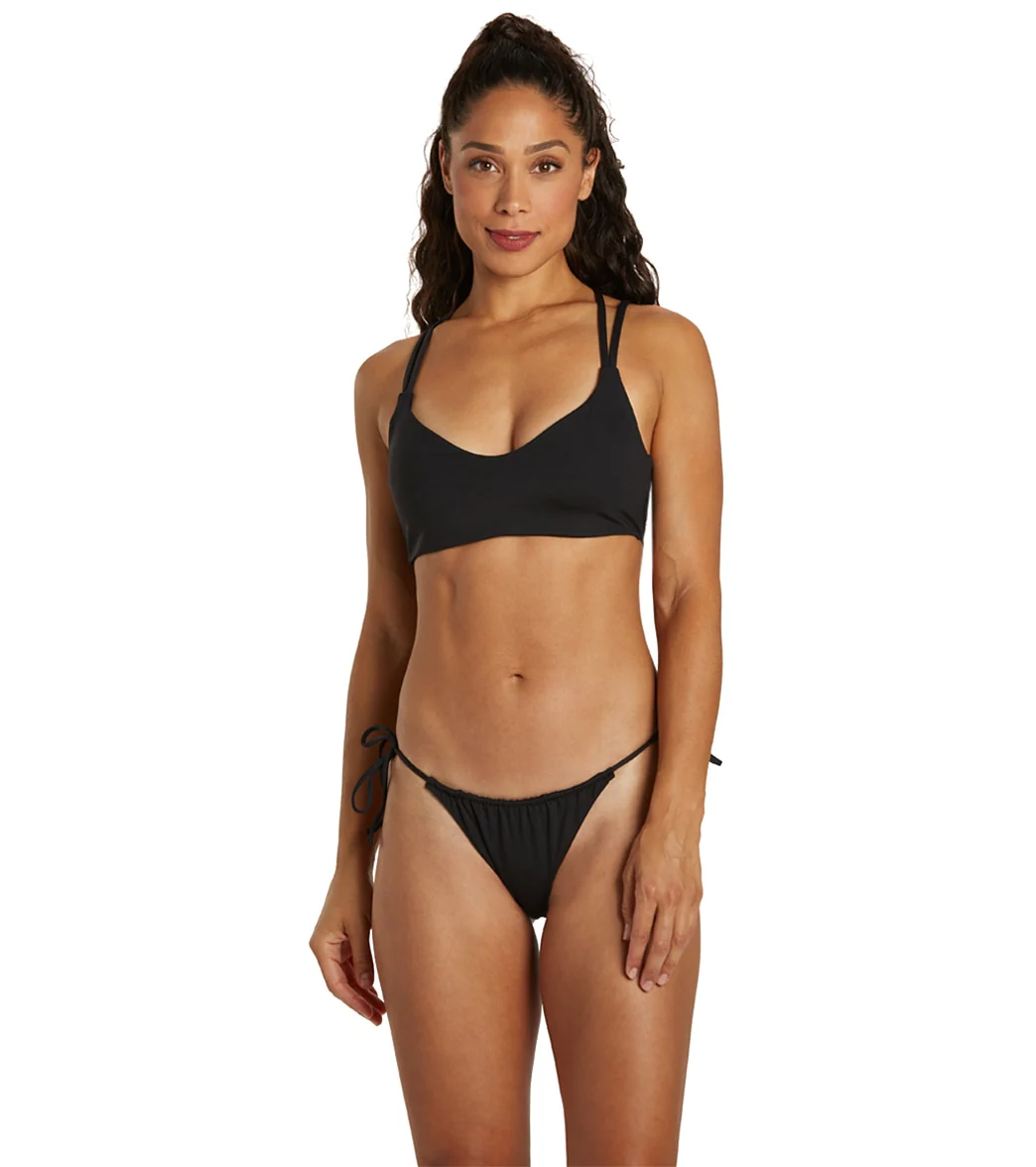 Hurley Women's Solid Slider Tie Cheeky Bikini Bottom - Image 4