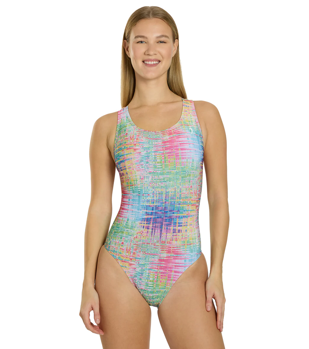 Illusions Activewear Women's A Colorful Inception Race Back One Piece Swimsuit - Image 6