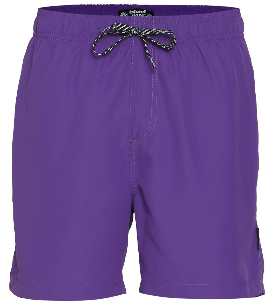 Island Haze Men's 16.5" Barbados Solid Swim Trunks - Image 49