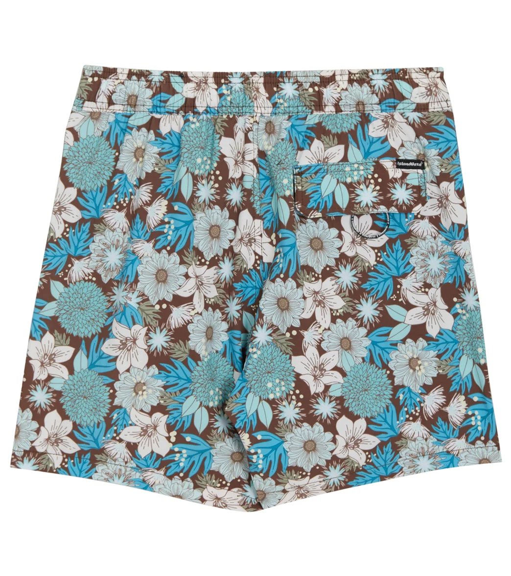 Island Haze Men's 17" Retro Bloom Printed Swim Trunks - Image 2