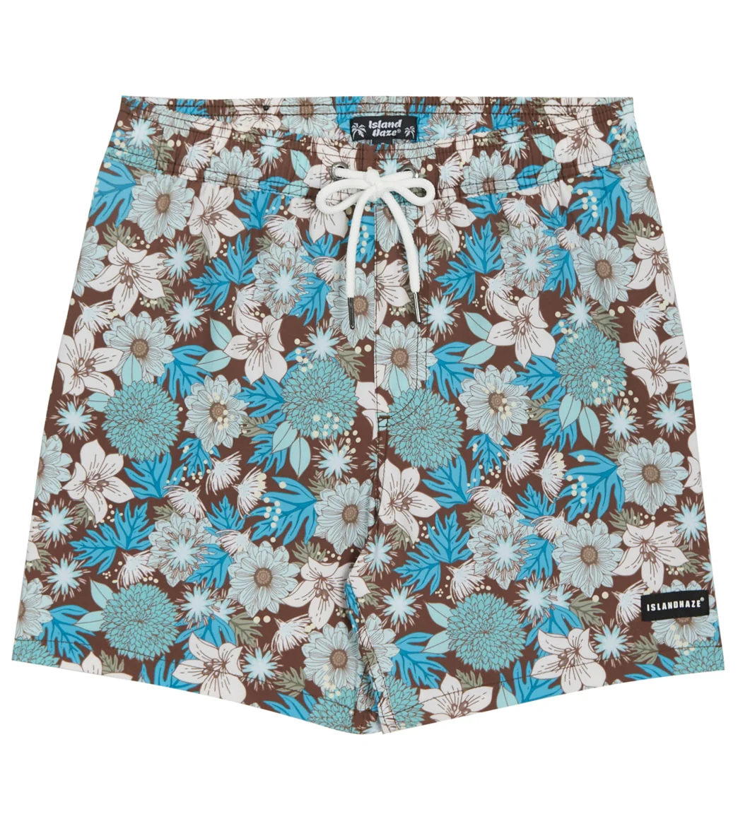 Island Haze Men's 17" Retro Bloom Printed Swim Trunks - Image 5