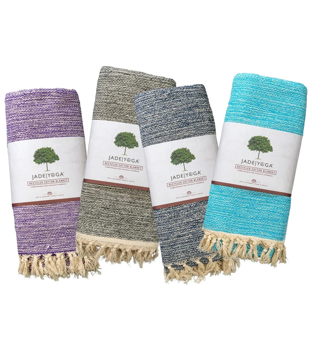 Jade Yoga Recycled Cotton Yoga Blanket - Image 4