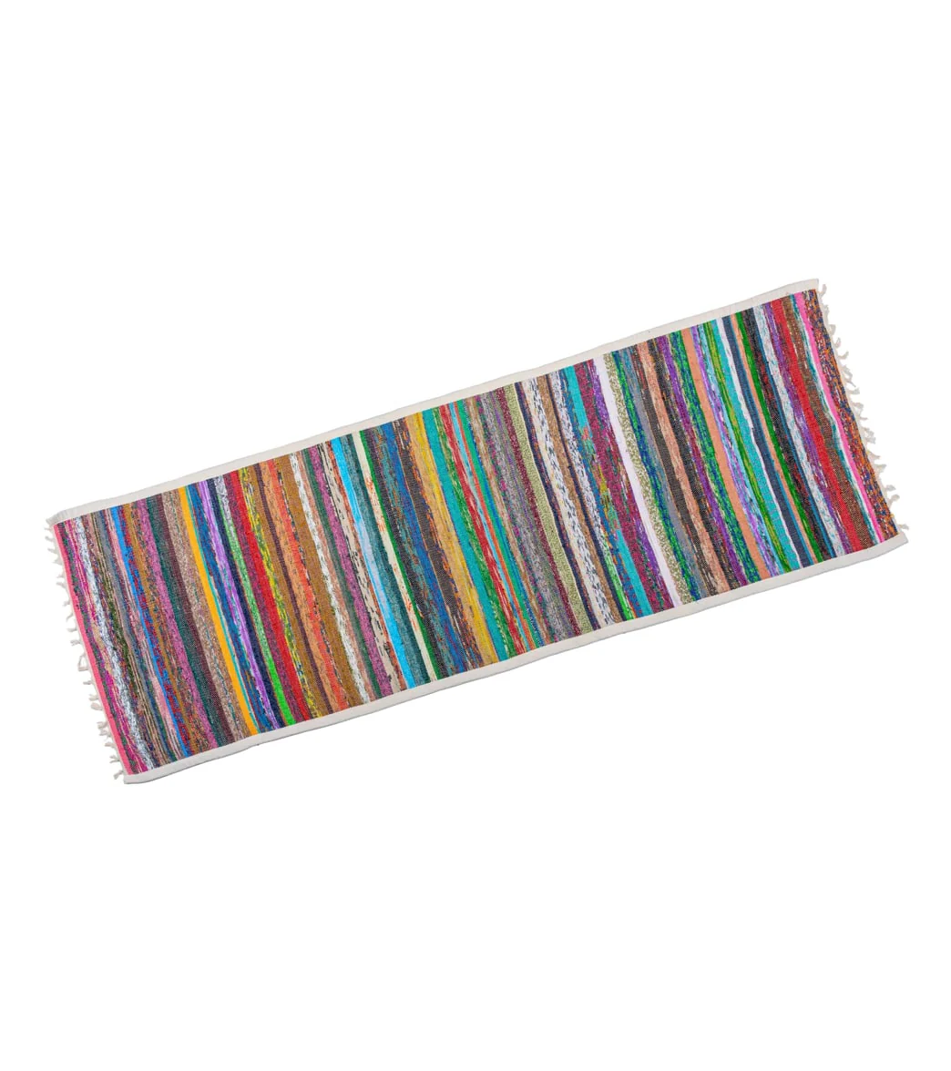 Jade Yoga Recycled Sari Yoga Rug - Image 4