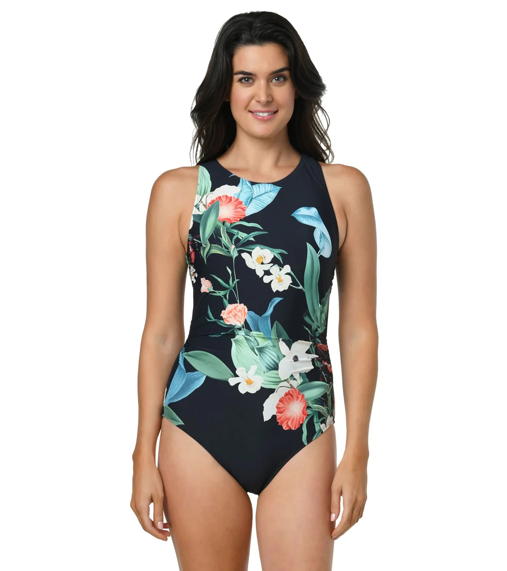 Jantzen Women's Botanical Beauty Farrah High Neck One Piece Swimsuit - Image 14