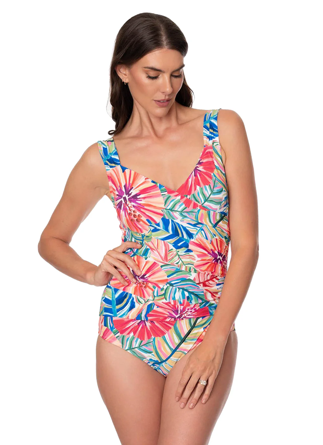 Jantzen Women's Garden Explosion Surplice One Piece Swimsuit - Image 2