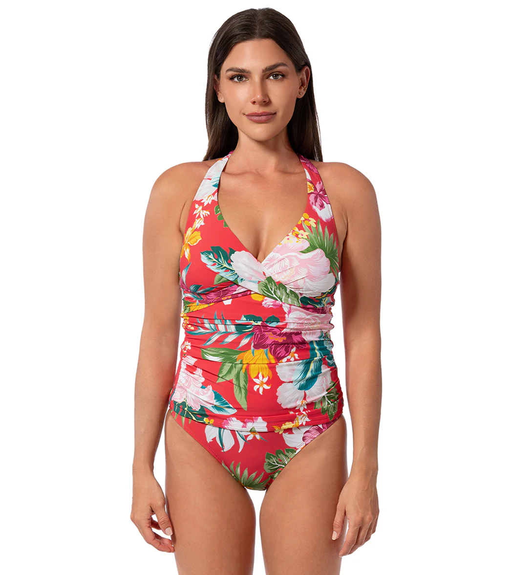 Jantzen Women's Morning Bloom Louise Wrap Tankini Top - Image 7