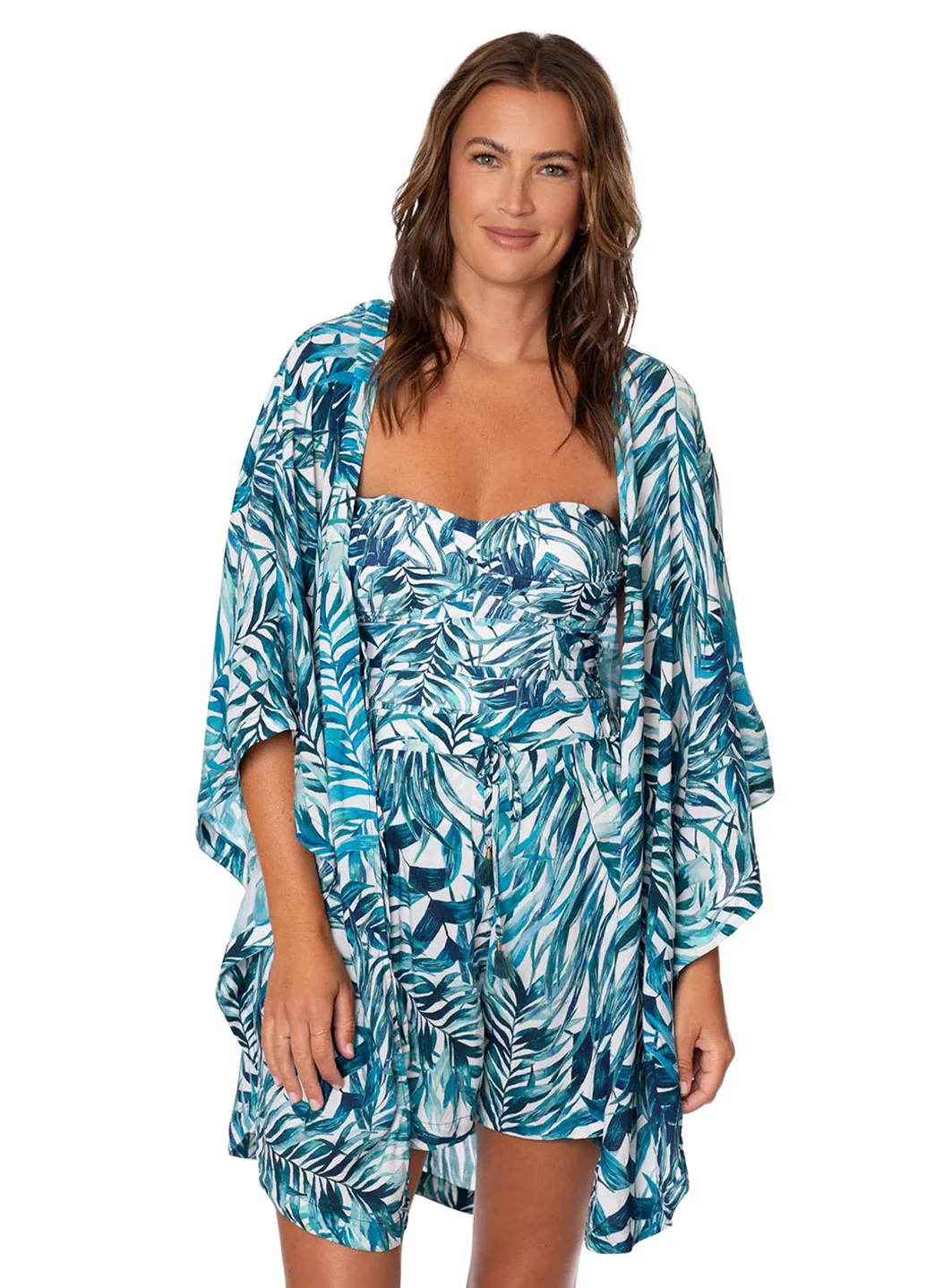 Jantzen Women's Palm Camouflage Madison Handkercheif Kimono Cover Up - Image 3
