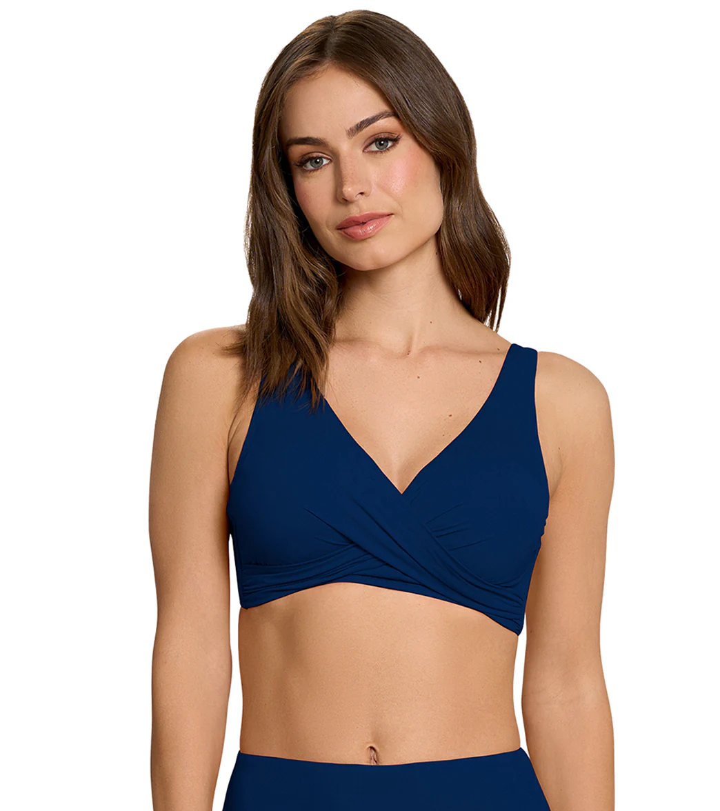 Jantzen Women's Solids Vera Surplice Bikini Top Pantheon Blue - Image 6