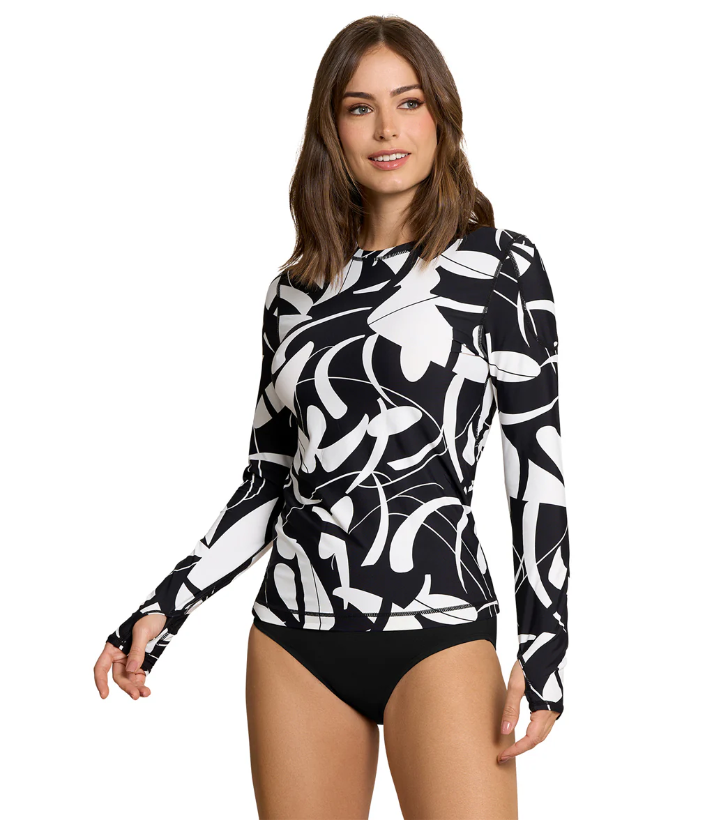 Jantzen x BloqUV Women's Botanical Domino 24/7 Swim Rash Guard - Image 4