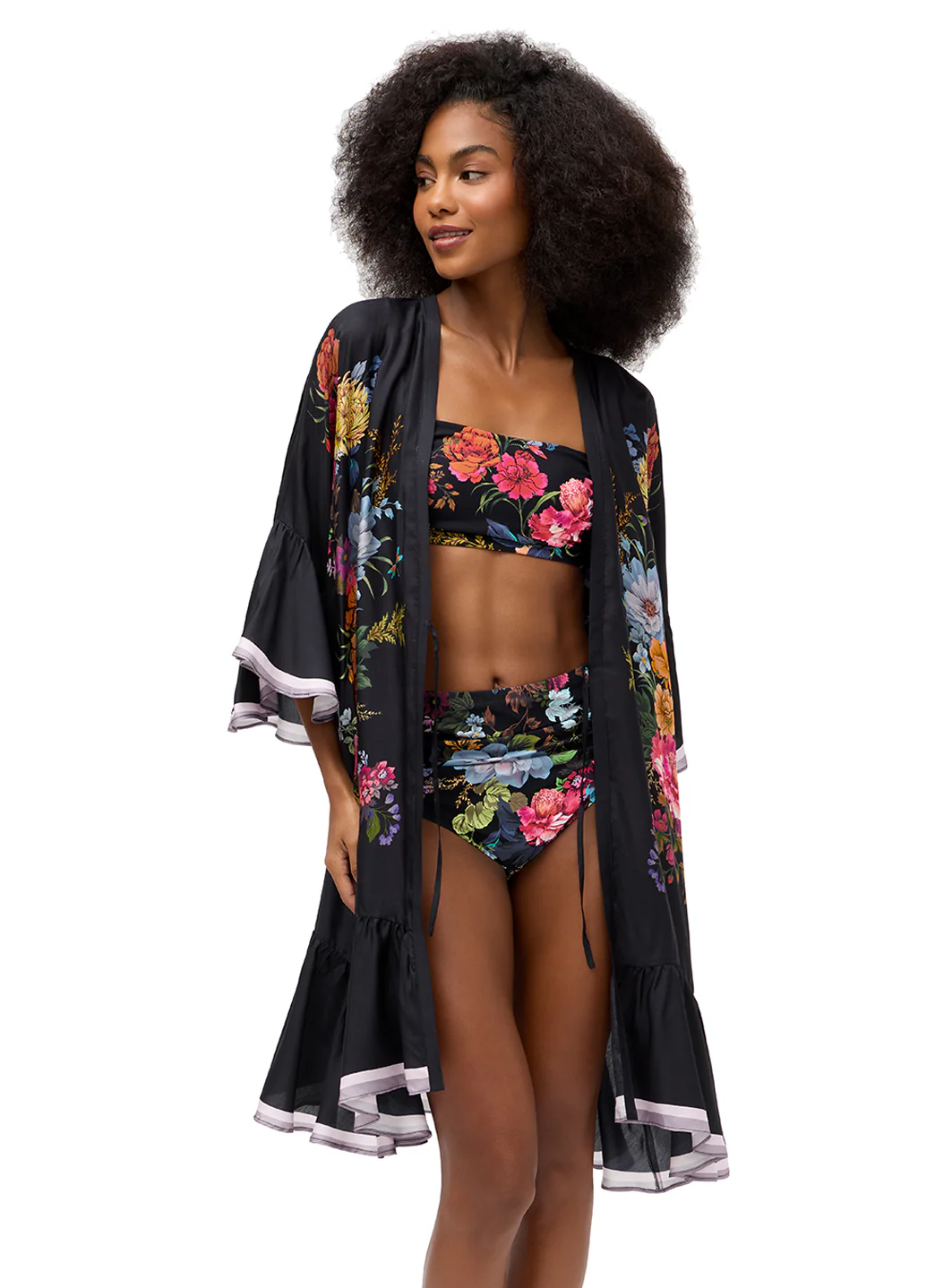 Johnny Was Women's Baccara Ruffled Kimono Cover Up - Image 2