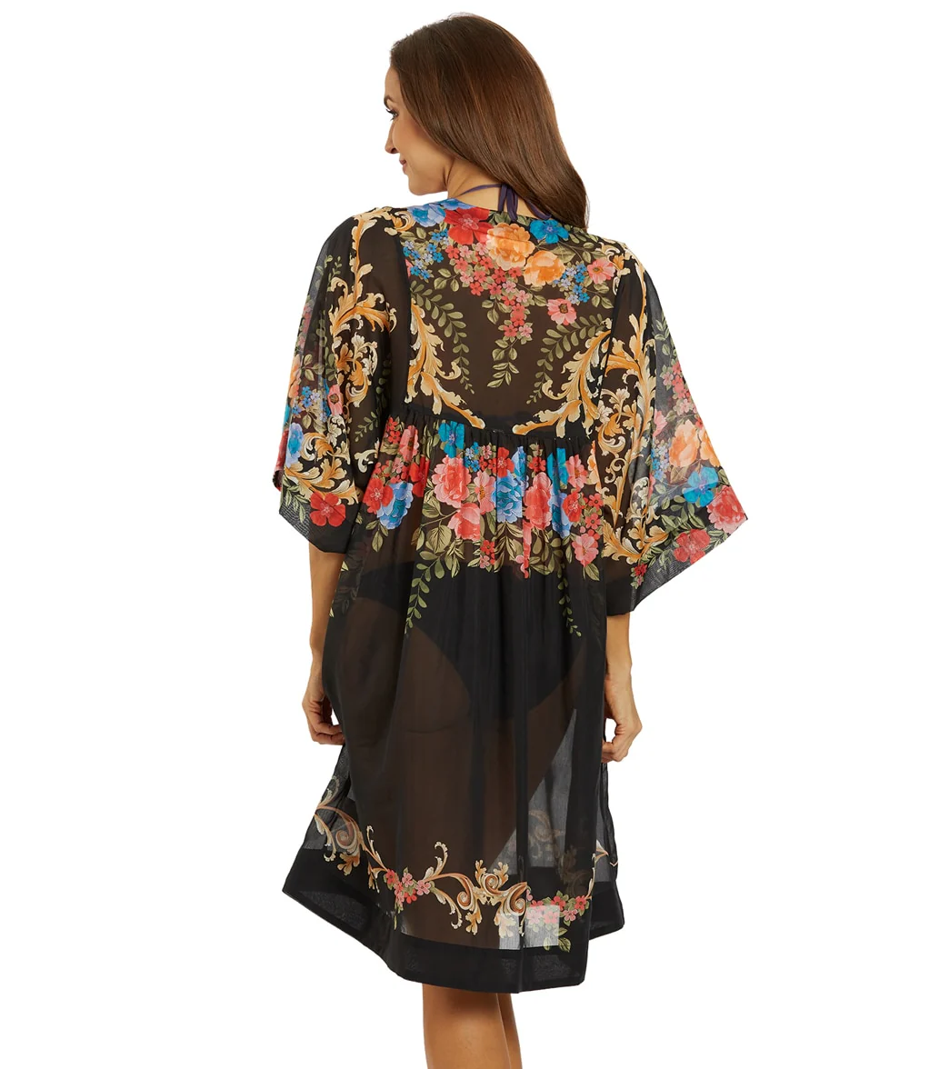 Johnny Was Women's Black Royal Print Easy Cover Up Dress - Image 3