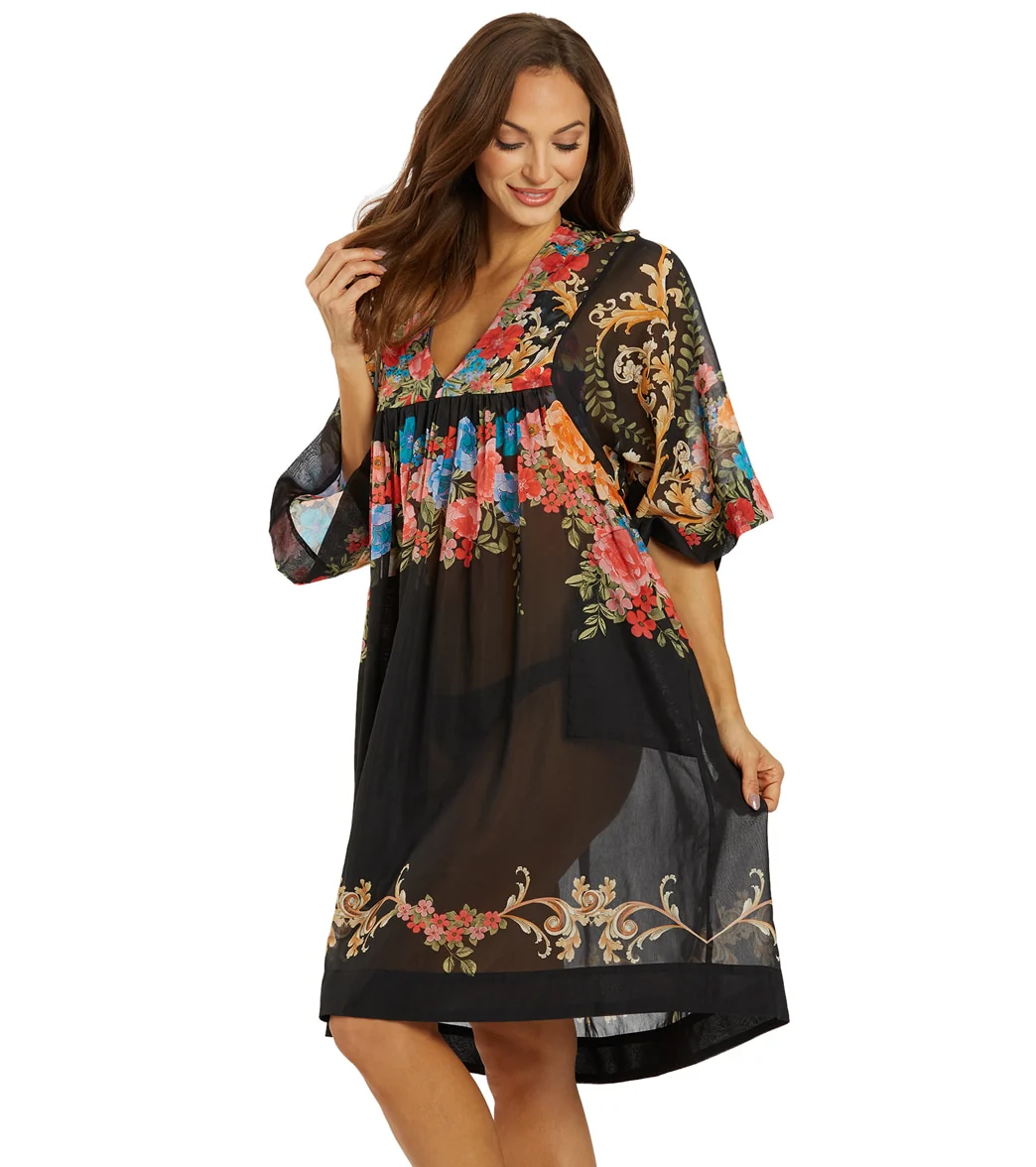 Johnny Was Women's Black Royal Print Easy Cover Up Dress - Image 4