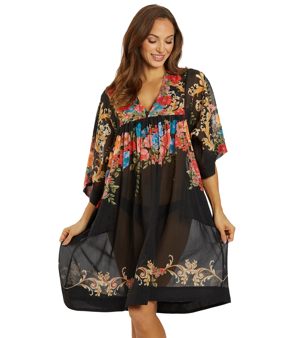 Johnny Was Women's Black Royal Print Easy Cover Up Dress - Image 7