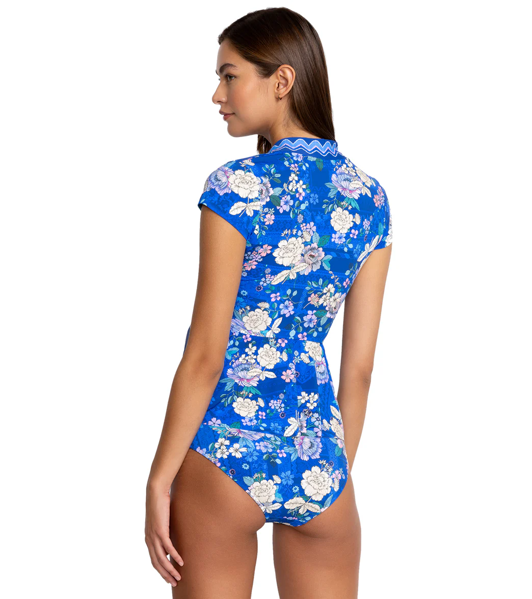 Johnny Was Women's Blue Dove Wrap Tankini Top - Image 3