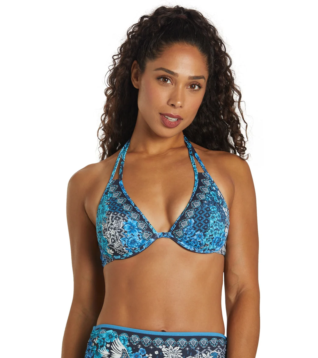 Johnny Was Women's Blue Phoenix Halter Bikini Top - Image 6