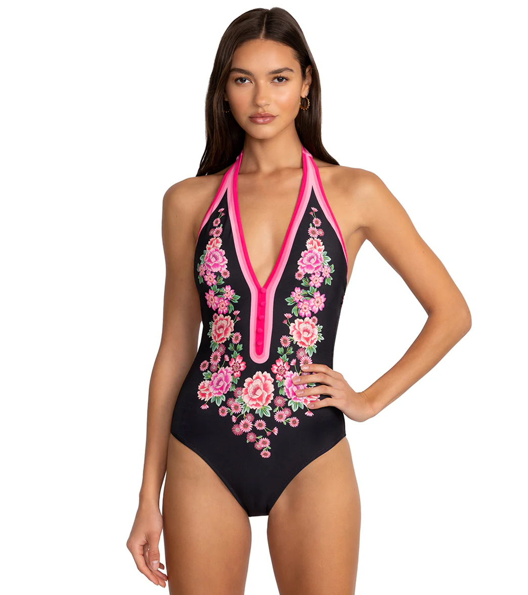Johnny Was Women's Blum Halter One Piece Swimsuit - Image 4