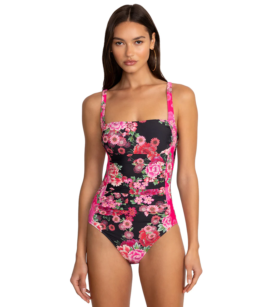 Johnny Was Women's Blum Ruched One Piece Swimsuit - Image 6
