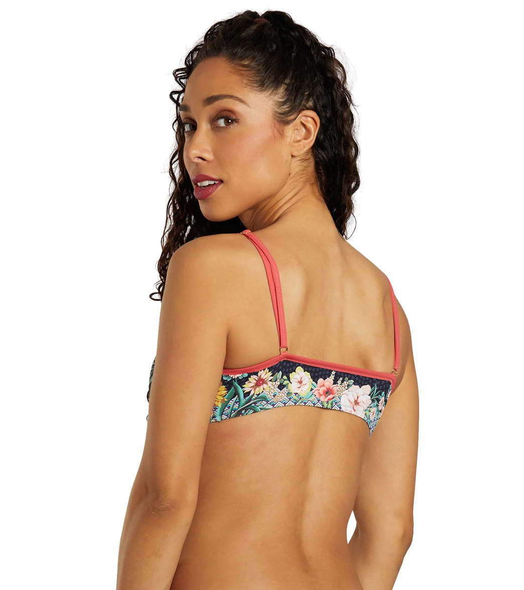 Johnny Was Women's Dark Floral Mia Front Tie Bikini Top - Image 3