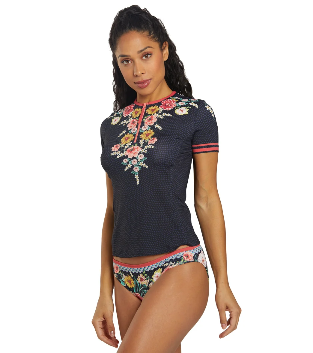 Johnny Was Women's Dark Floral Sporty Surf Shirt - Image 4