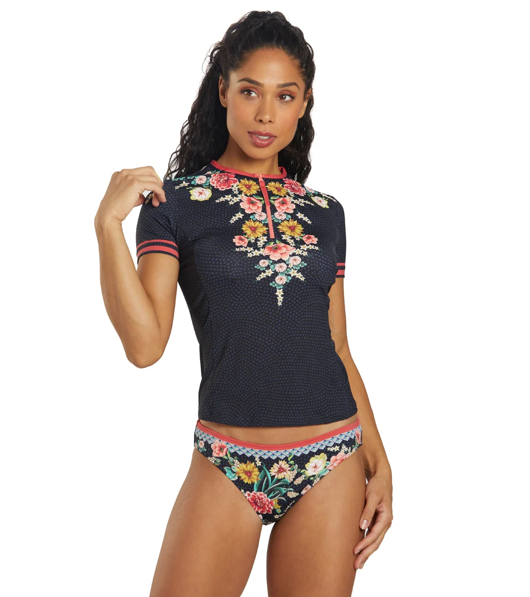 Johnny Was Women's Dark Floral Sporty Surf Shirt - Image 7