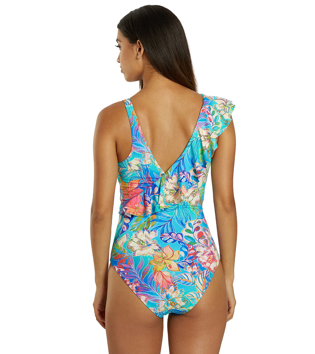 Johnny Was Women's Helena Ruffle Wrap One Piece Swimsuit - Image 3