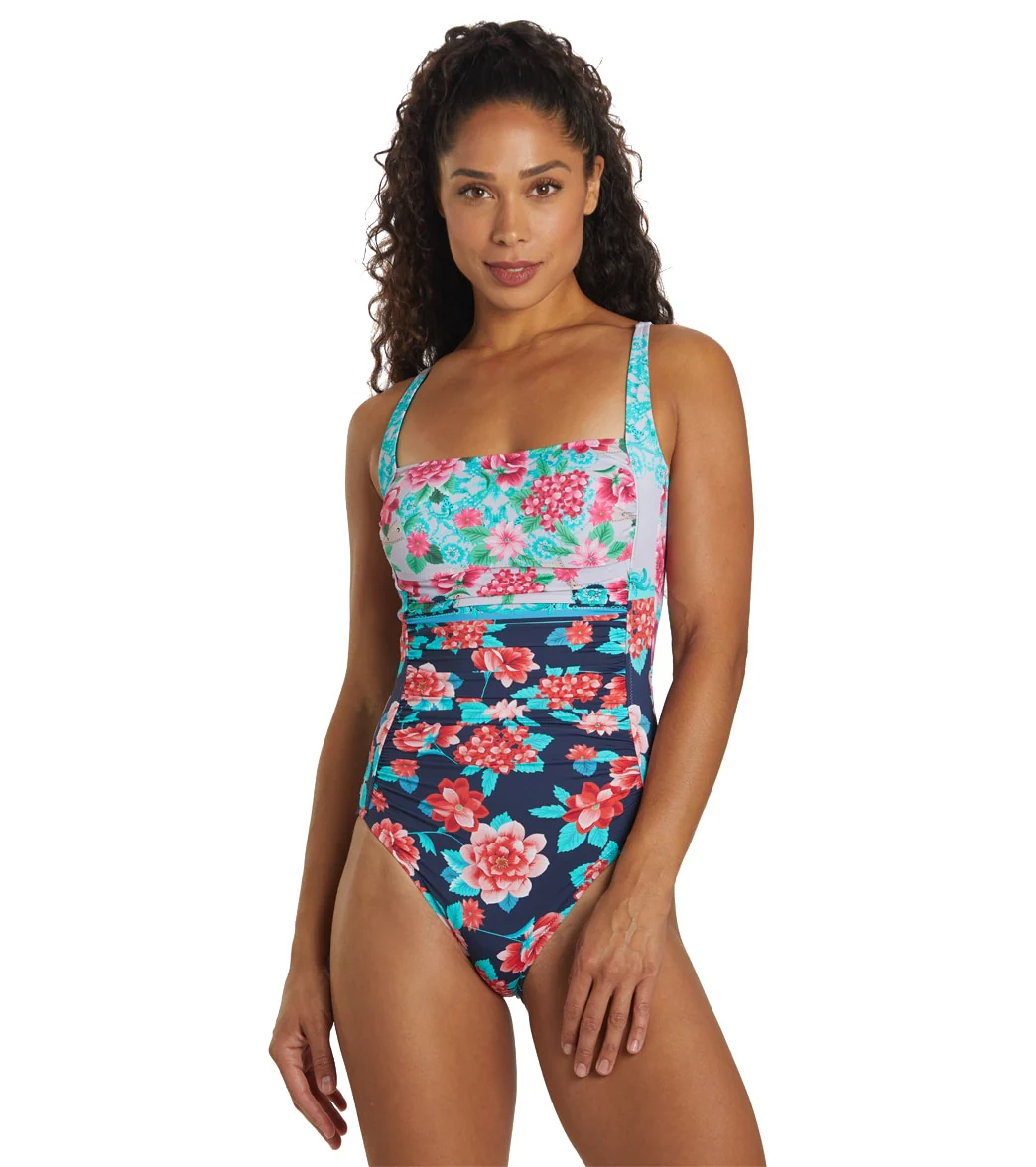 Johnny Was Women's Japer Ruched One Piece Swimsuit
