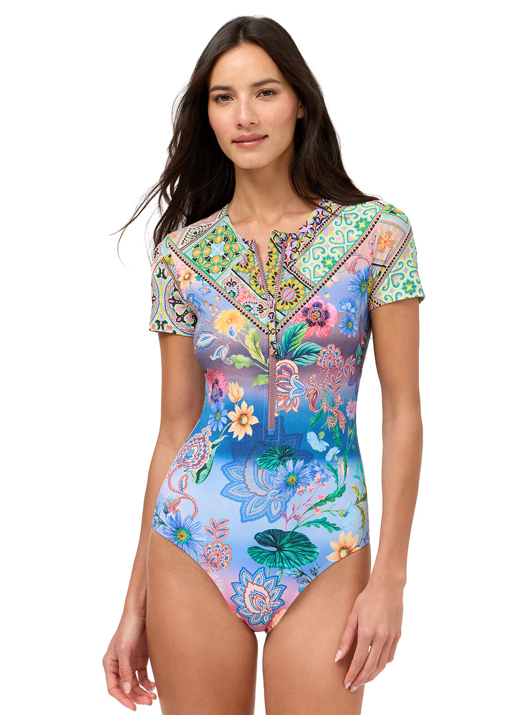 Johnny Was Women's Lilliana Short Sleeve One Piece Swimsuit - Image 2