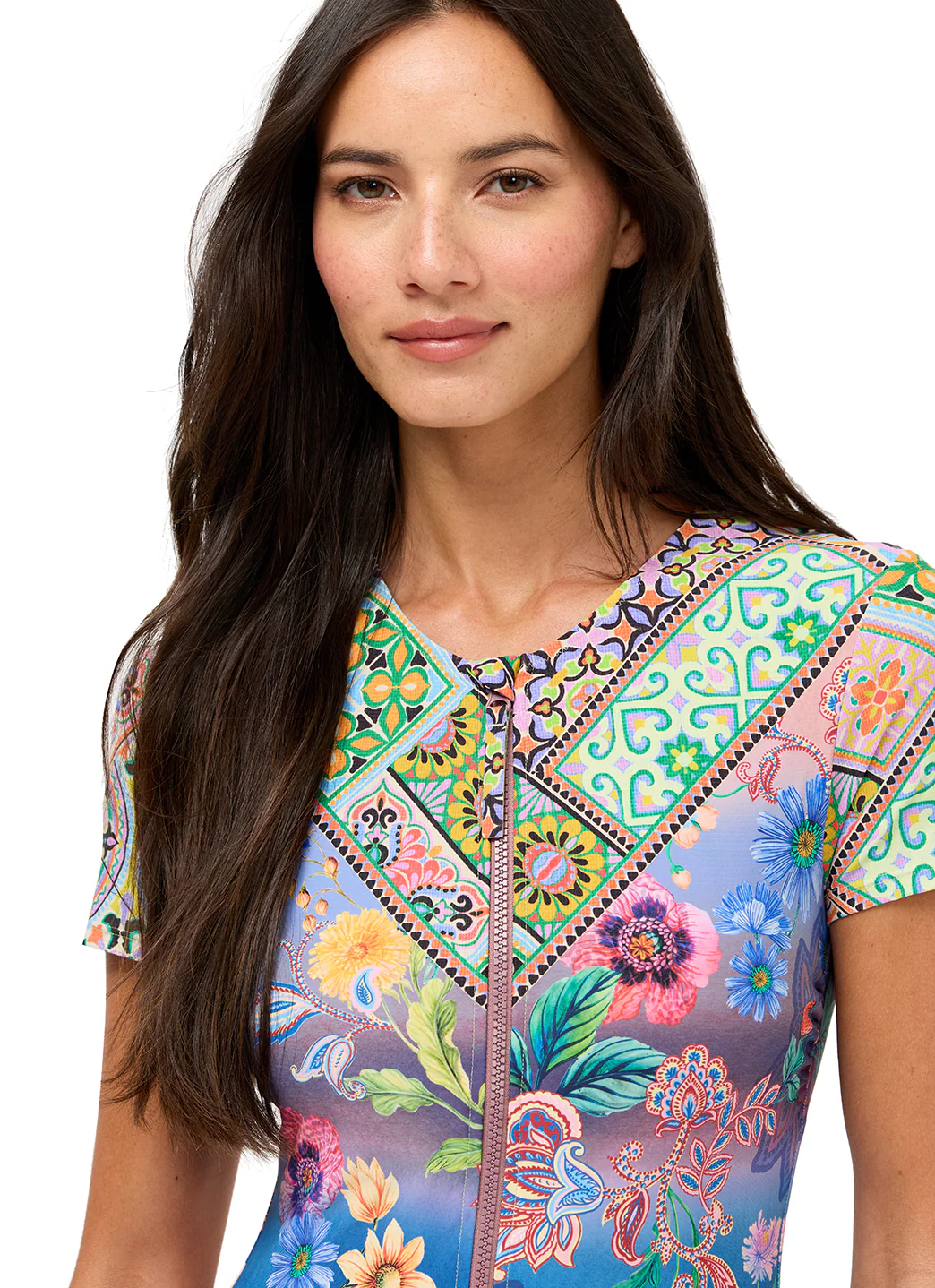 Johnny Was Women's Lilliana Short Sleeve One Piece Swimsuit - Image 5