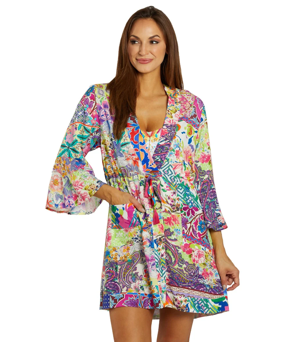 Johnny Was Women's Locita Drawstring Patchwork Cover Up Dress - Image 7