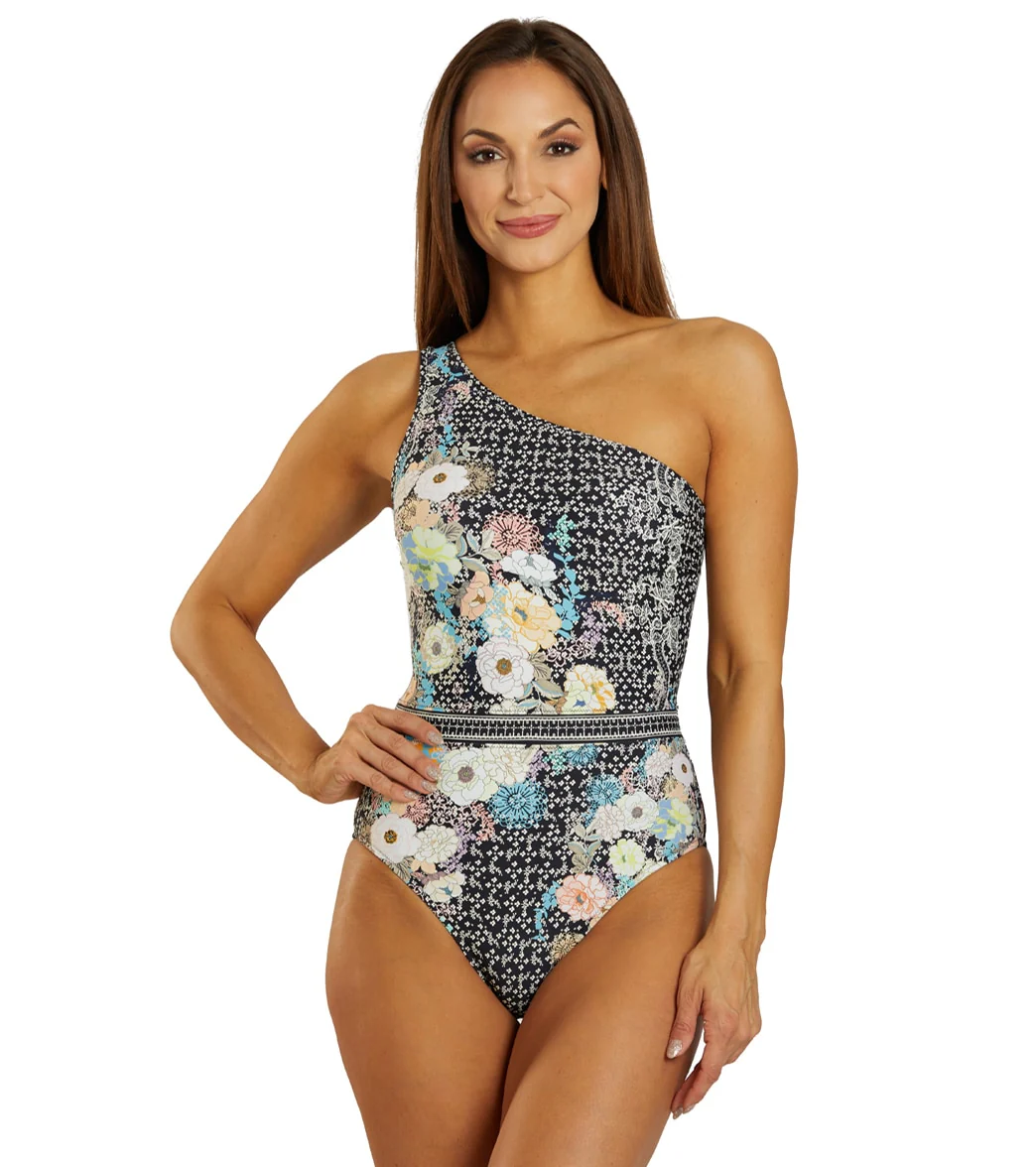 Johnny Was Women's Mila One Shoulder One Piece Swimsuit