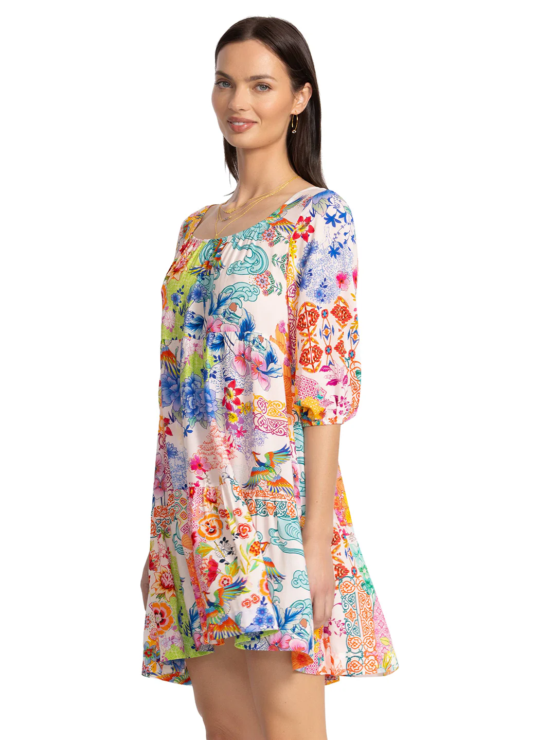 Johnny Was Women's Paula Tiered Mini Dress - Image 4