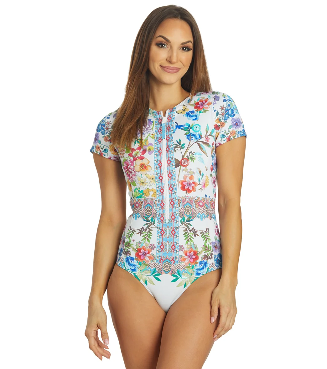 Johnny Was Women's White Surf Dreamer Neoprene One Piece Swimsuit - Image 7