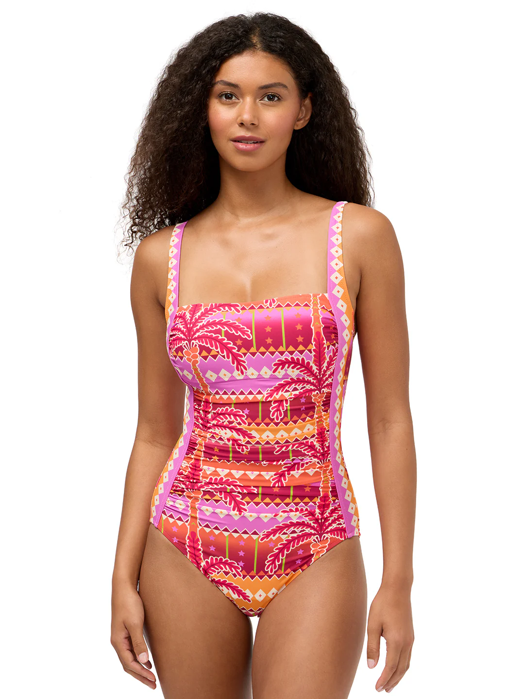 Johnny Was Women's Zerua JW x Ashley Percival Ruched One Piece Swimsuit