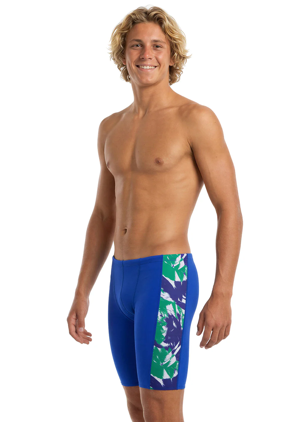 JOLYN Men's Jammer Leaves Spliced Jammer Swimsuit - Image 6