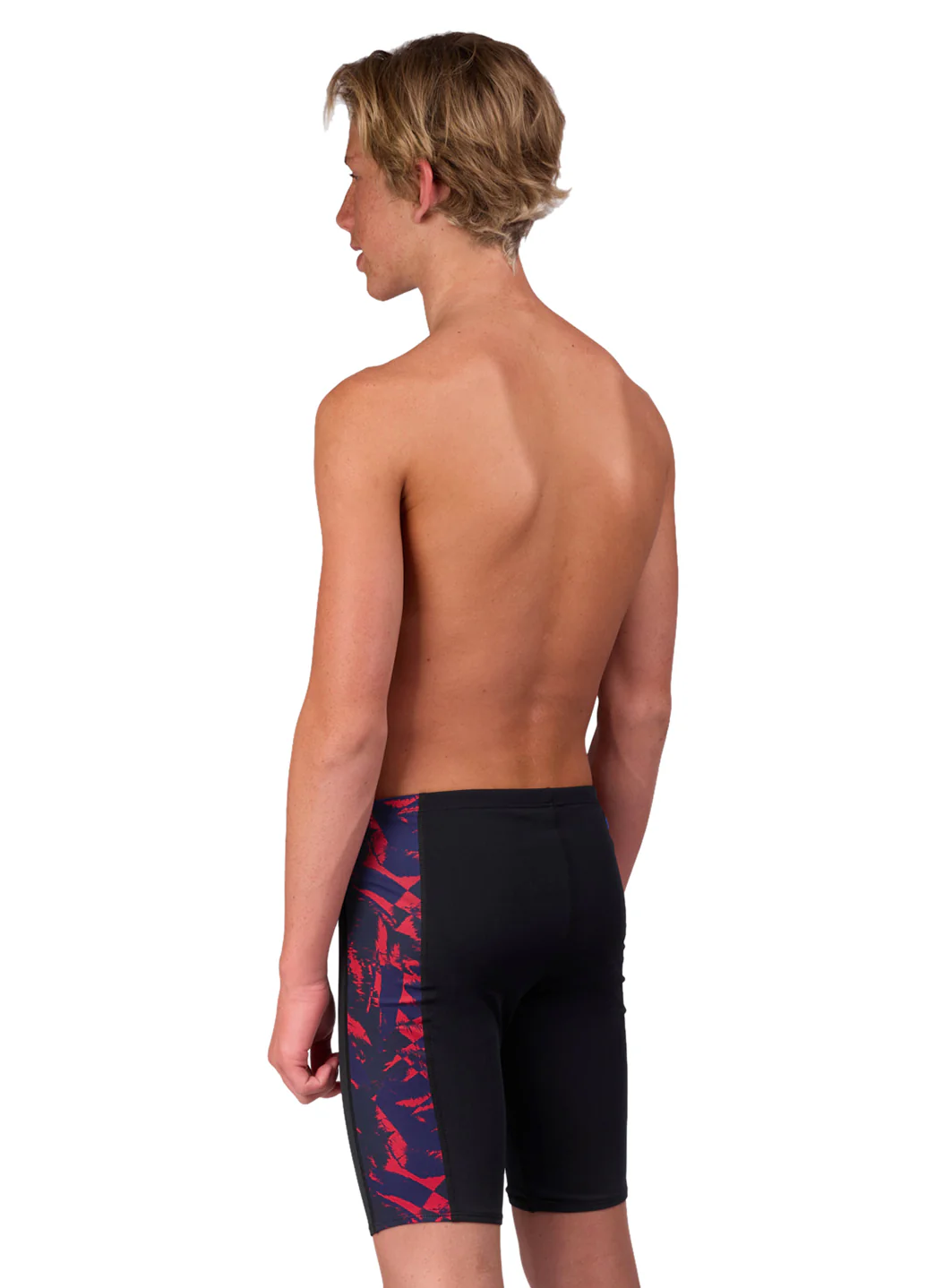 JOLYN Men's Jammer Leaves Spliced Jammer Swimsuit - Image 75
