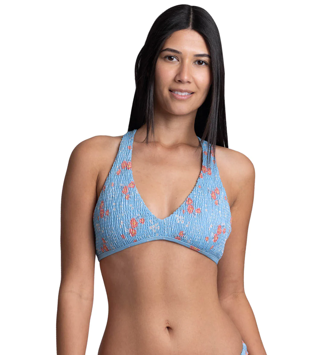 JOLYN Women's Aster Rosalinda Smocked Racerback Bikini Top - Image 6